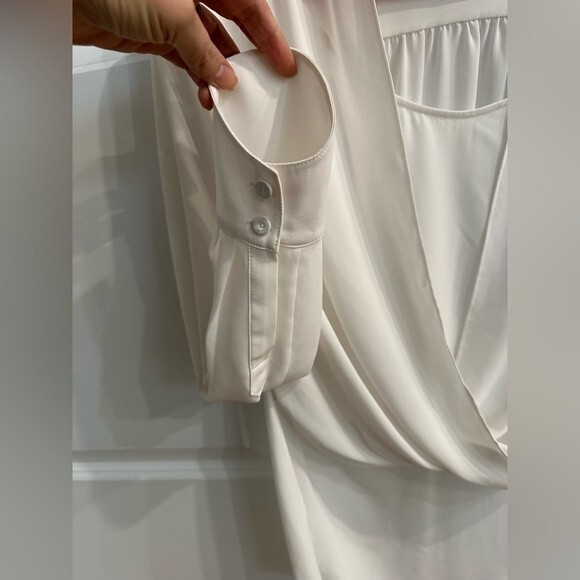 BCBGMaxaria JAKLYN DRAPED FRONT High- Low BLOUSE XS - Picture 8 of 9